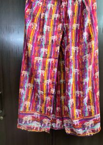 Vibrant Elephant Print Pant cum skirt