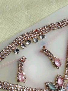 Rose Gold Necklace and Earring Set