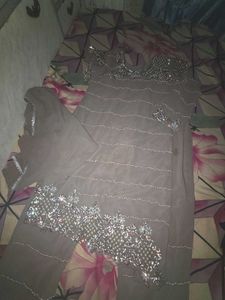 Embellished Grey Kurta Set