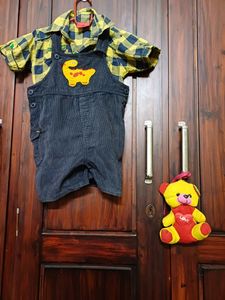 Combo Of Dungaree, Shirt And A Hat