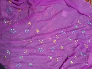 Magenta Embellished Saree