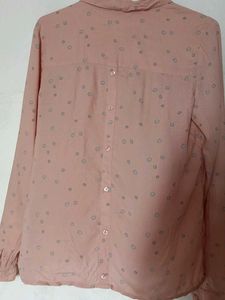 Pink Printed Button-Up Shirt