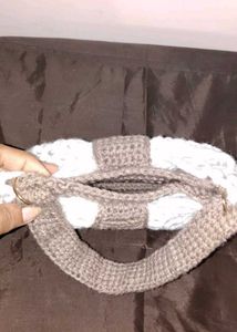 Crocheted Bow Shoulder Bag