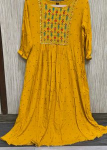Yellow Embroidered Kurta