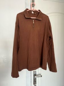Classic Brown Quarter Zip Pullover