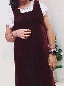 imported high quality midi Pinafore dress