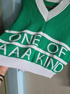 Korean oversize "One Of A Kind" V-Neck Sweater