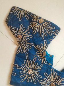 Blue Embroidered Blouse