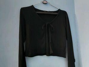Black Zudio Tie-Front Cardigan