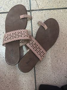 Inc.5 Women's Beige Cutwork Sandals