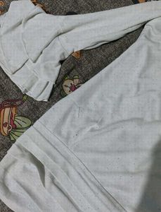 Sparkly White Tunic Top with Pendant