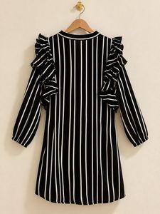 Striped Ruffle Sleeve Top