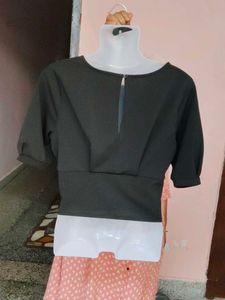 FOREVER Glam Black Corset Style Crop Top