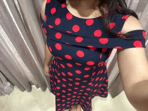 Navy Blue Polka Dot Dress