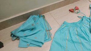 Blue Sharara Suit Set | Anarkali Kurti +