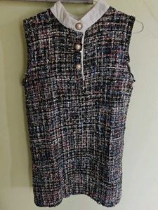 Chic Sleeveless Tweed short dress