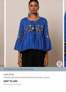 Bohemian Blue Embroidered Peasant Blouse