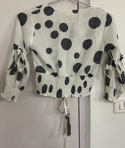 Chic Polka Dot Crop Top