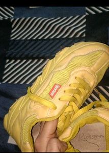 Yellow Lace-Up Sneakers