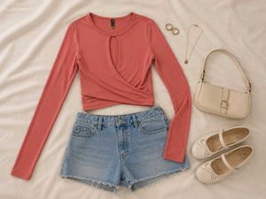 Keyhole Wrap Long Sleeve Top