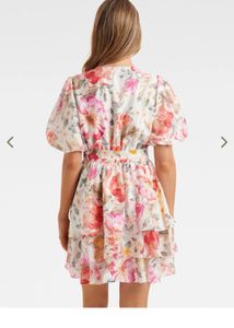 Forever New White &amp; Pink Floral Print SkaterDress