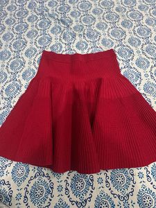 Savana Red Knit A-Line Skirt