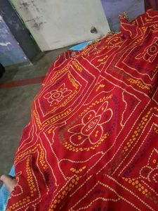Vibrant Red Bandhani Suit