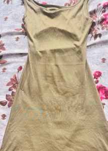 Olive Ruched Tank Dress