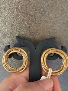 Chic Gold Interlocking Hoop Earrings