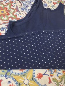 Navy Star Print "More Fashion" Tank Top