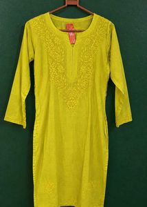 Vibrant Yellow Embroidered Kurta