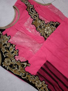 Beautiful Pink Kurta with Gold Embellishments