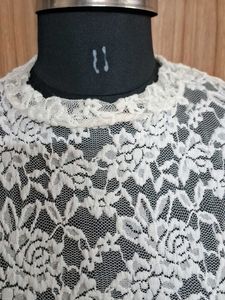 White Lace Crop Top