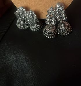 Oxidized Jhumkas And Fancy Earrings