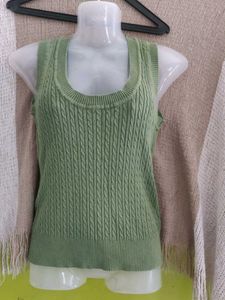 Green Knitted Tank Top