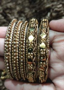 Exquisite Gold-Tone Bangles Set