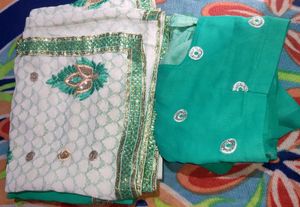 Embellished Saree with stitched Blouse Piece