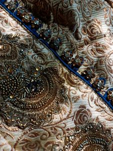 Blue Lehenga With Golden Kurti And Dupatta