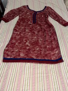 Maroon Floral Print Kurti