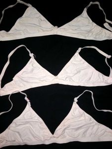Women White Bras Combo - 3 (Hook Wali)