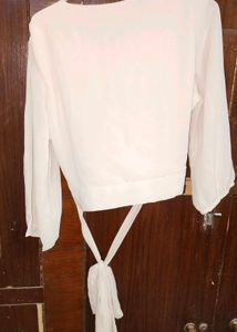 AND Elegant Beige Wrap Top XL size
