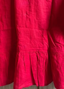 Chic Red Peplum Blouse with Tie Detail