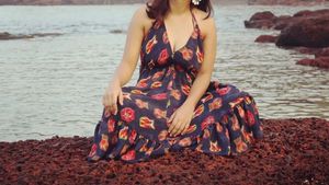 Bohemian Print Halter Neck Dress