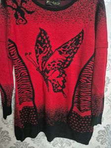 Red & Black Butterfly Sweater