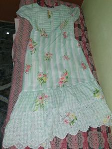 Light Green Floral Ethnic Gown