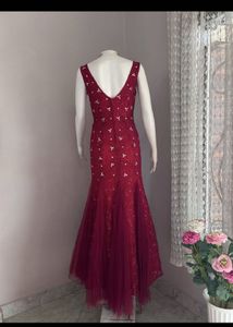 Red Sequined  Gown