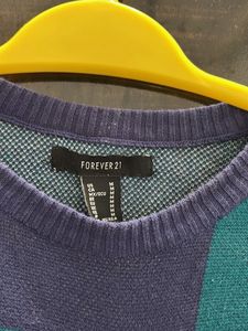 Forever 21 Peace &amp; Love Checkered Sweater
