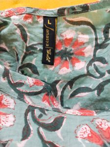 Janasya Gold L Size Anarkali Floor Length Kurta