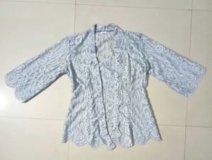 Elegant Lace Open Front Top Size L