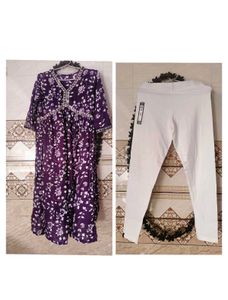 Purple Floral Kurta Set